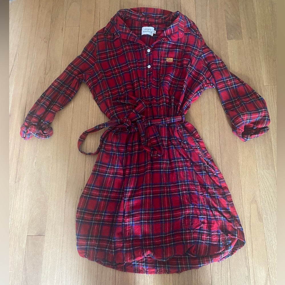 Simply Southern Red Plaid Dress